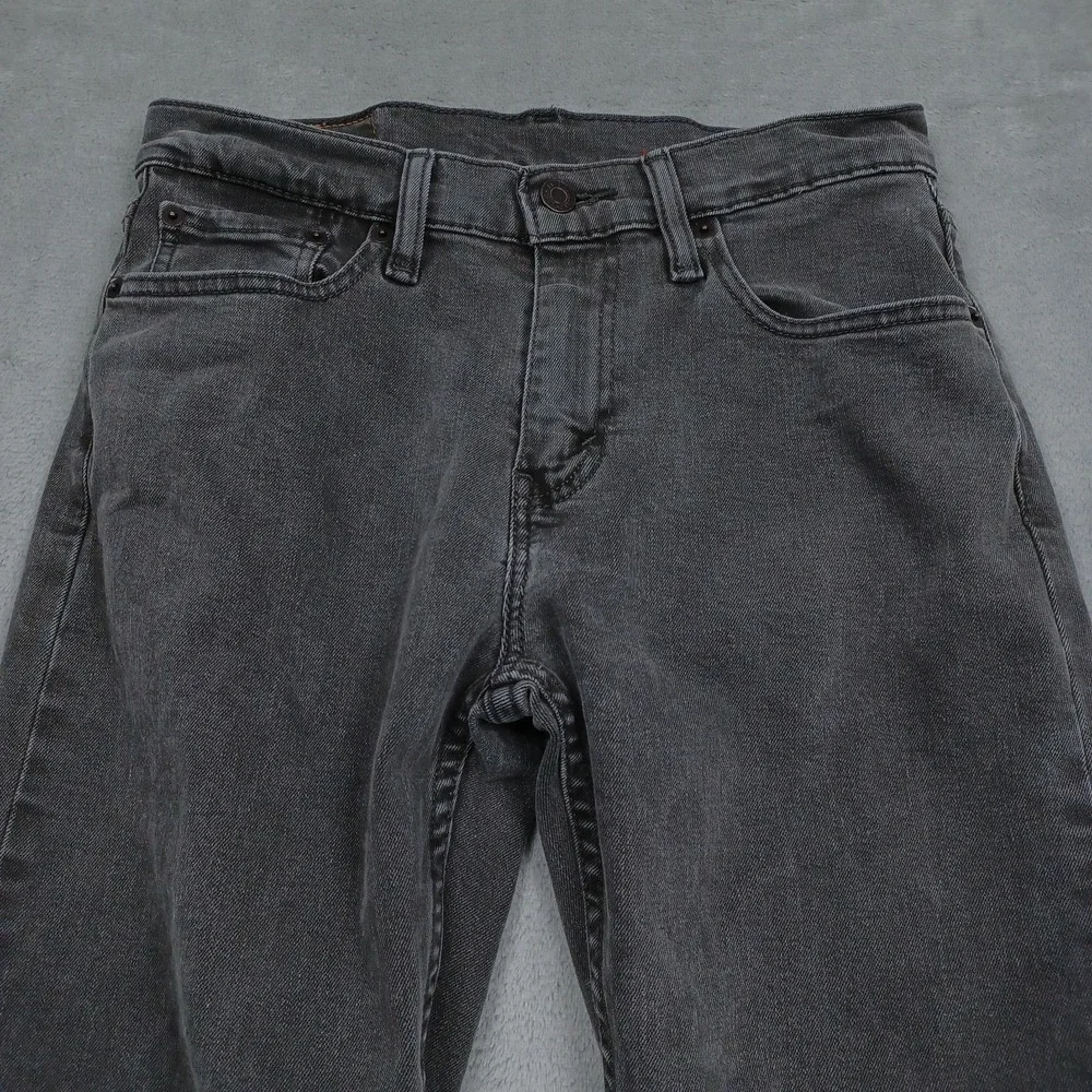 Levis 512 Jeans Mens 29x30 Black Denim Tapered Fit Distressed Casual Cotton